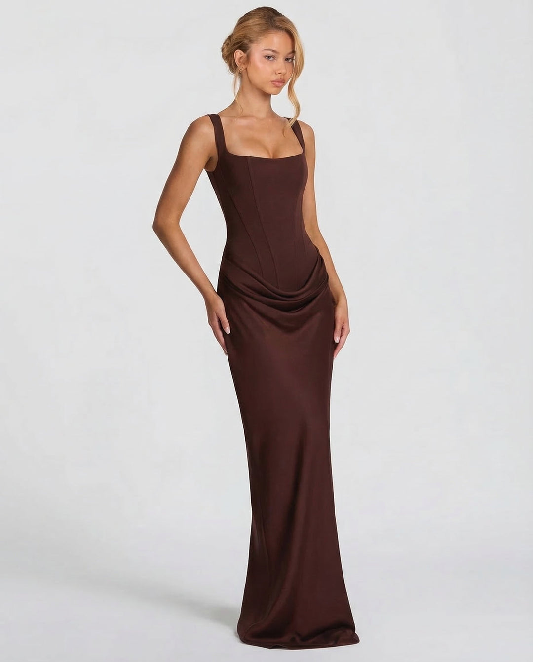 Women's Corset-Style Hourglass Maxi Dress