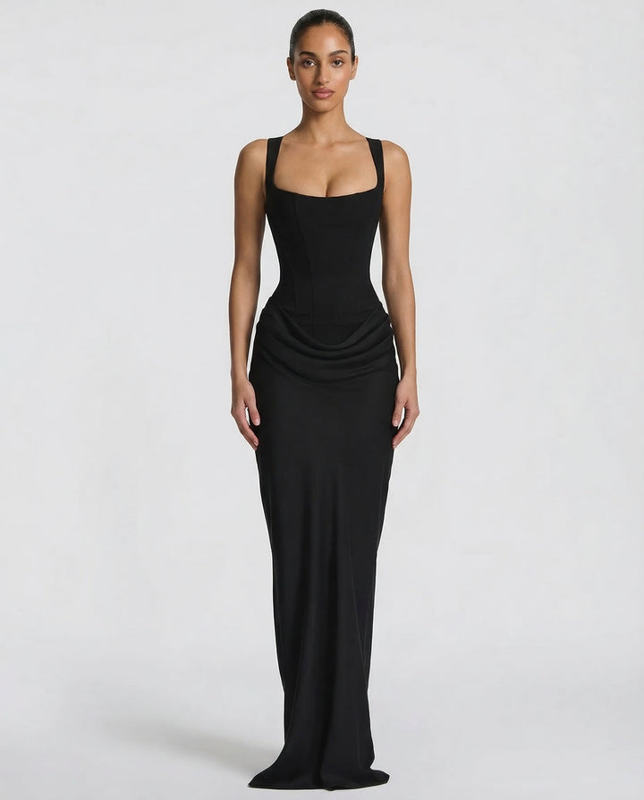 Women's Corset-Style Hourglass Maxi Dress