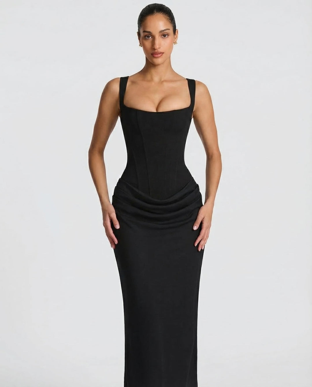 Women's Corset-Style Hourglass Maxi Dress