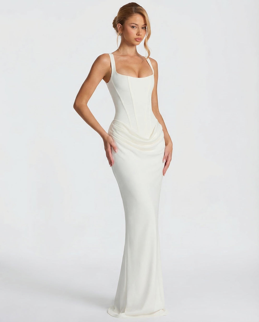 Women's Corset-Style Hourglass Maxi Dress