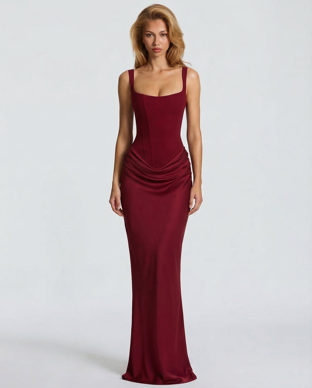 Women's Corset-Style Hourglass Maxi Dress