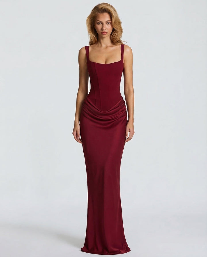 Women's Corset-Style Hourglass Maxi Dress