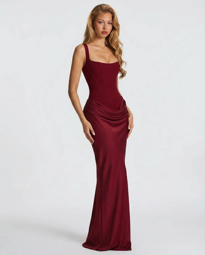 Women's Corset-Style Hourglass Maxi Dress