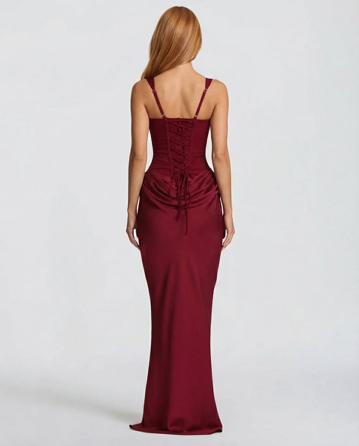 Women's Corset-Style Hourglass Maxi Dress