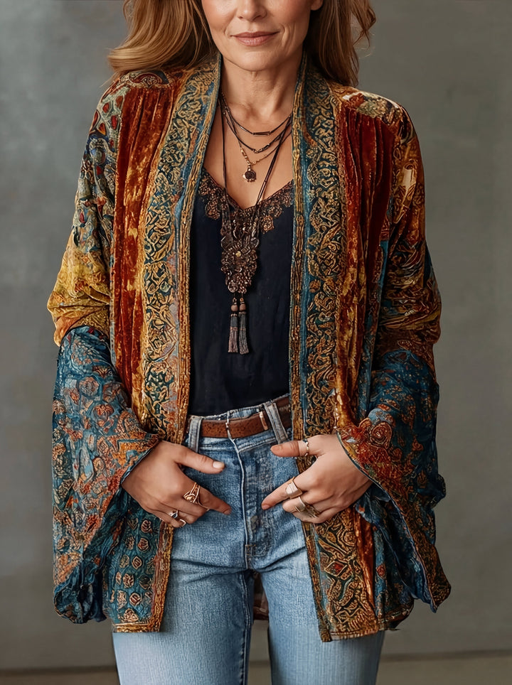 Cardigan Femme Imprimé Bohème