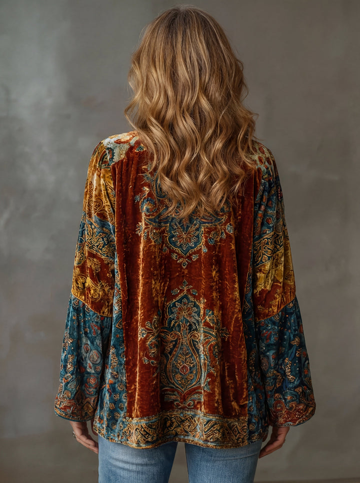 Cardigan Bohème Femme Imprimé Oriental Coloré