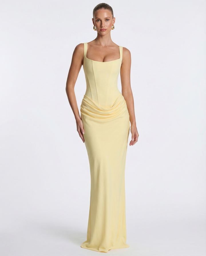 Women's Corset-Style Hourglass Maxi Dress