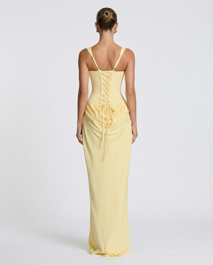 Women's Corset-Style Hourglass Maxi Dress