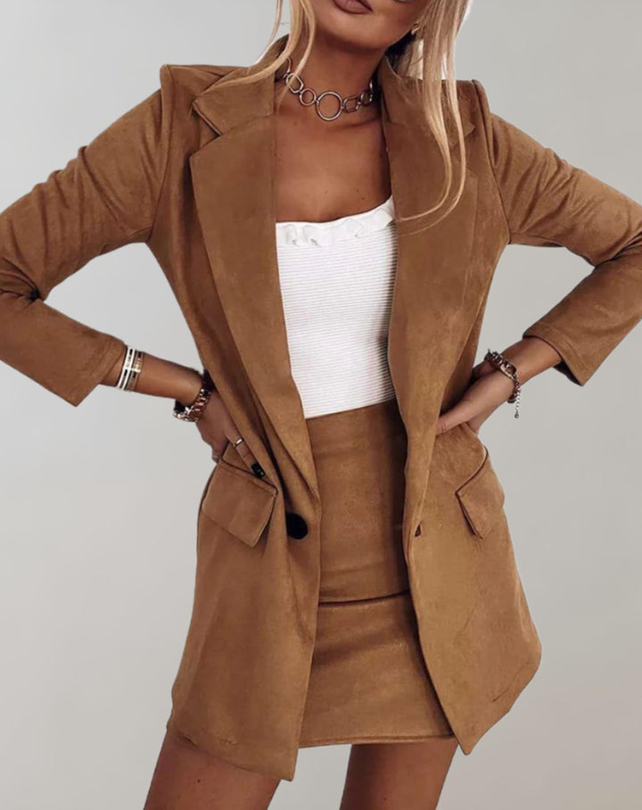 Completo Donna 2 Pezzi Blazer e Mini Gonna Coordinata