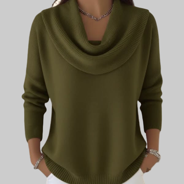 Pull Femme à Col Bénitier Haut Manches Longues