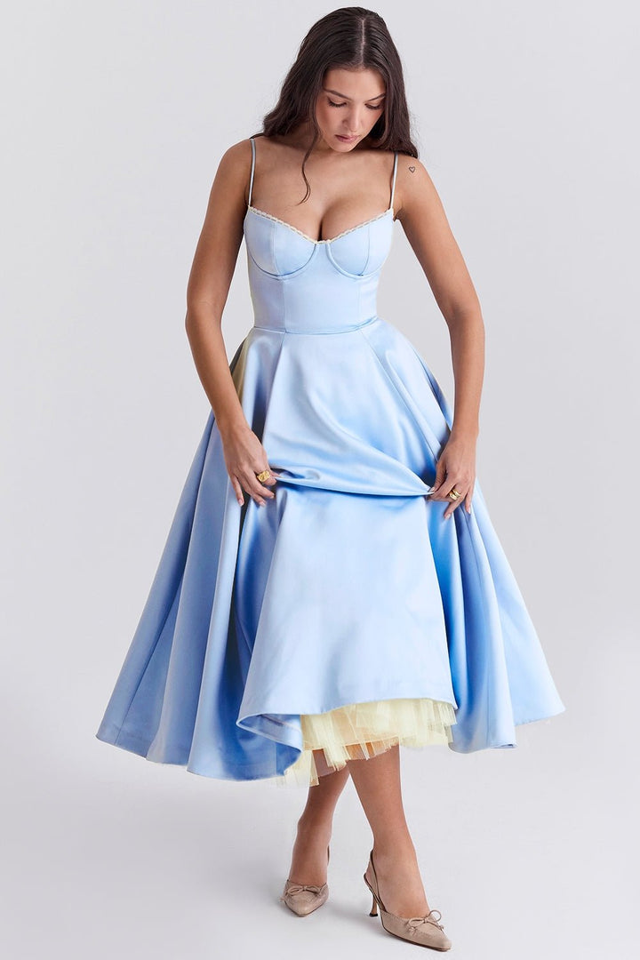 Women's Vintage Sleeveless A-Line Midi Dress