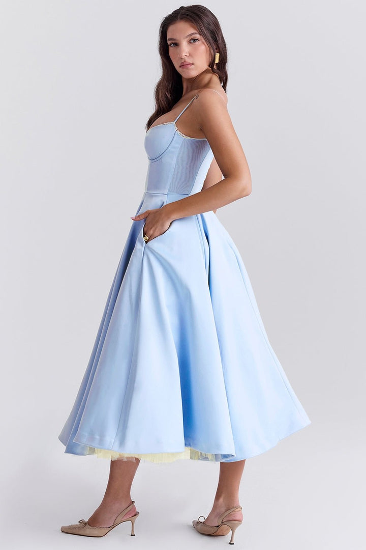 Women's Vintage Sleeveless A-Line Midi Dress