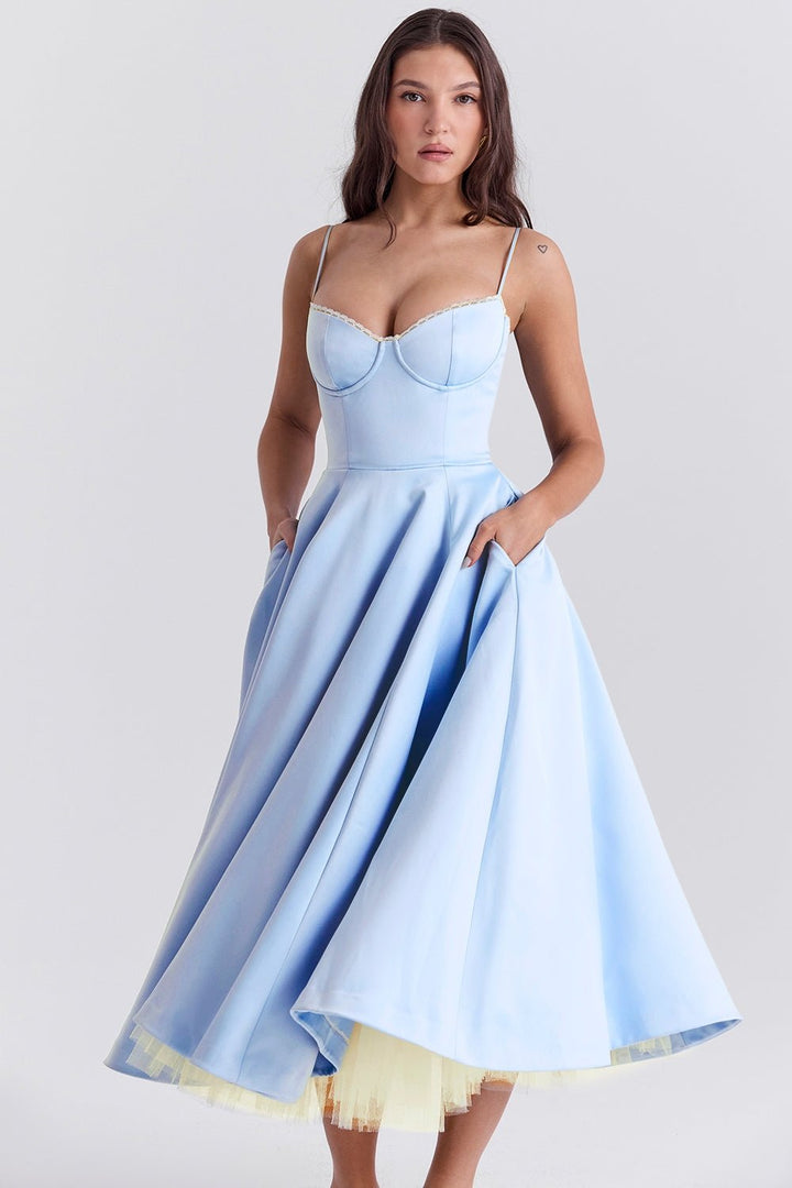 Women's Vintage Sleeveless A-Line Midi Dress