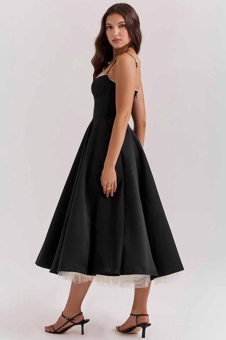Women's Vintage Sleeveless A-Line Midi Dress
