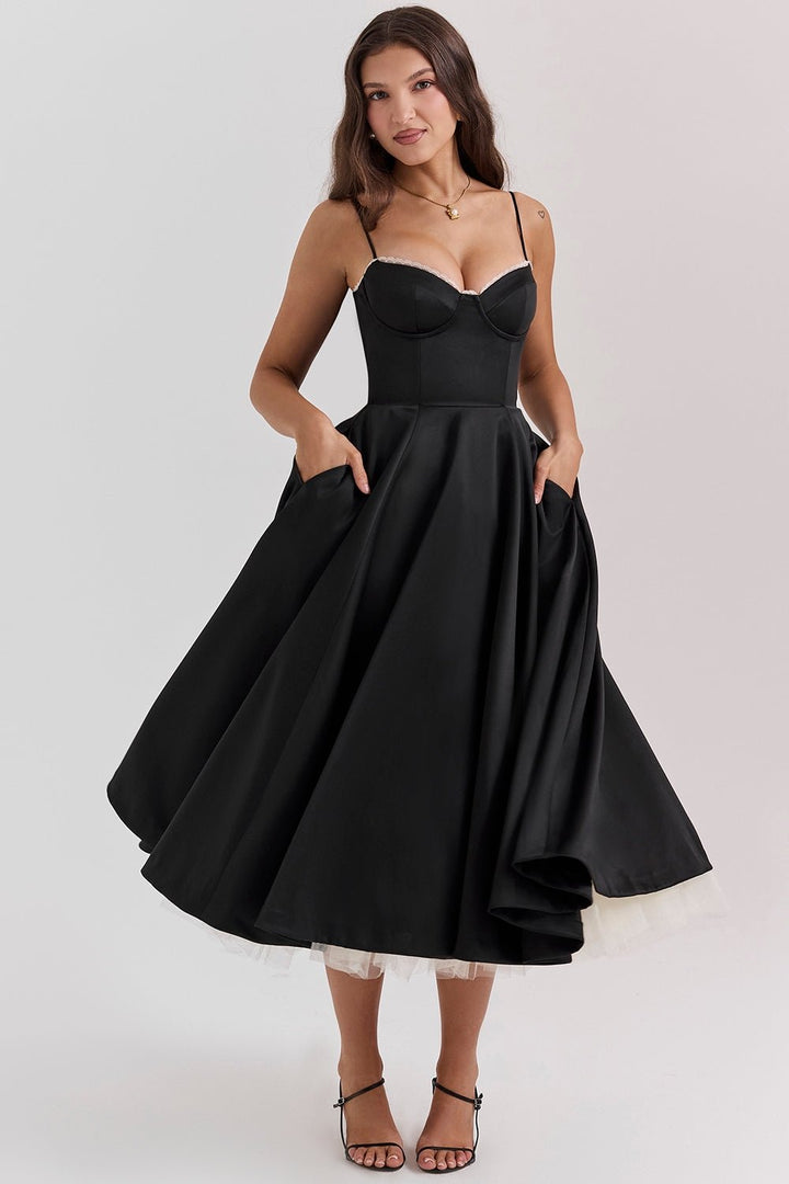 Women's Vintage Sleeveless A-Line Midi Dress