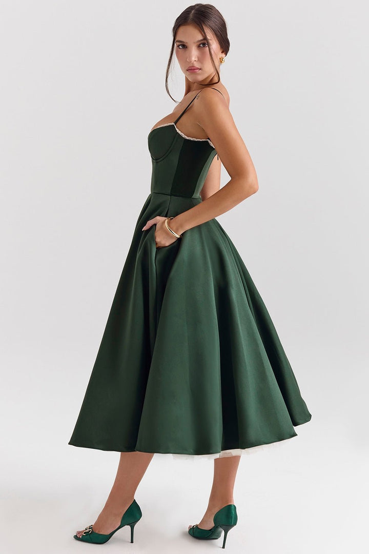 Women's Vintage Sleeveless A-Line Midi Dress