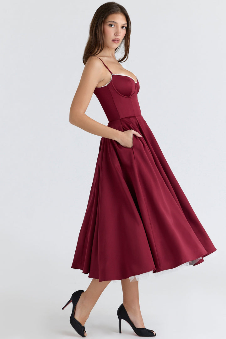 Women's Vintage Sleeveless A-Line Midi Dress