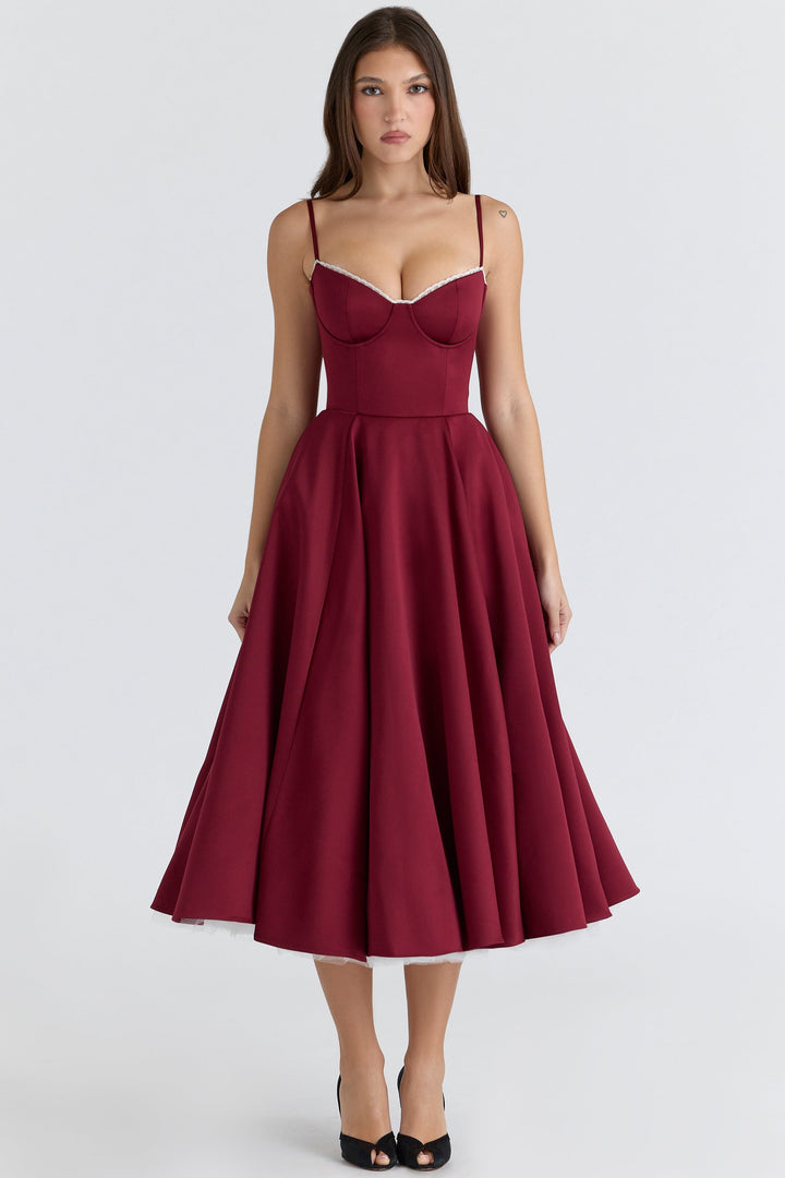 Women's Vintage Sleeveless A-Line Midi Dress