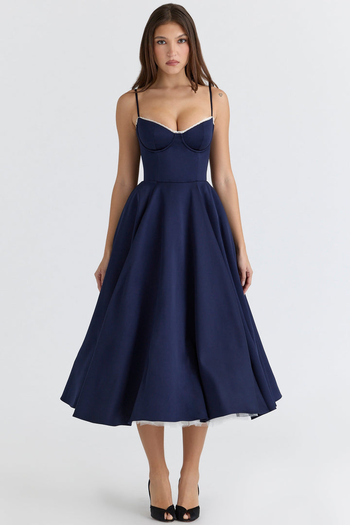 Women's Vintage Sleeveless A-Line Midi Dress
