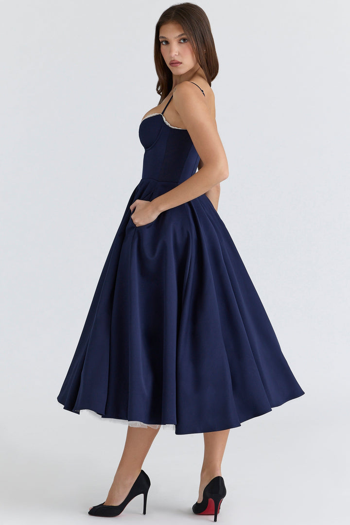 Women's Vintage Sleeveless A-Line Midi Dress