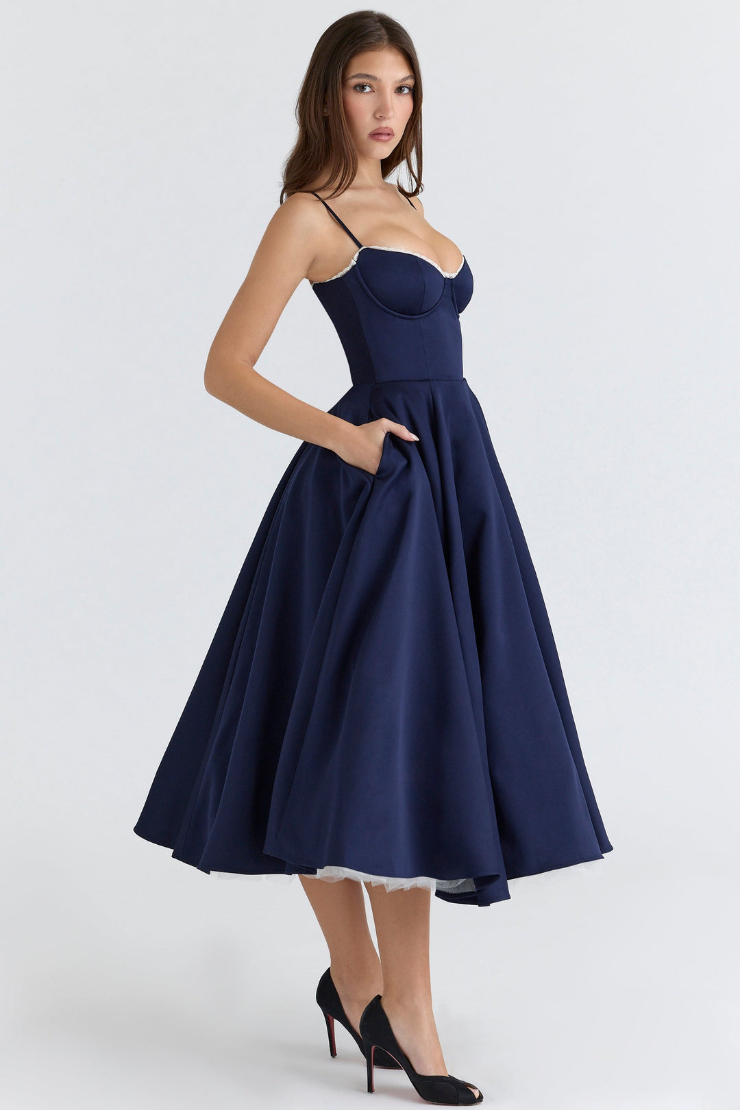 Women's Vintage Sleeveless A-Line Midi Dress