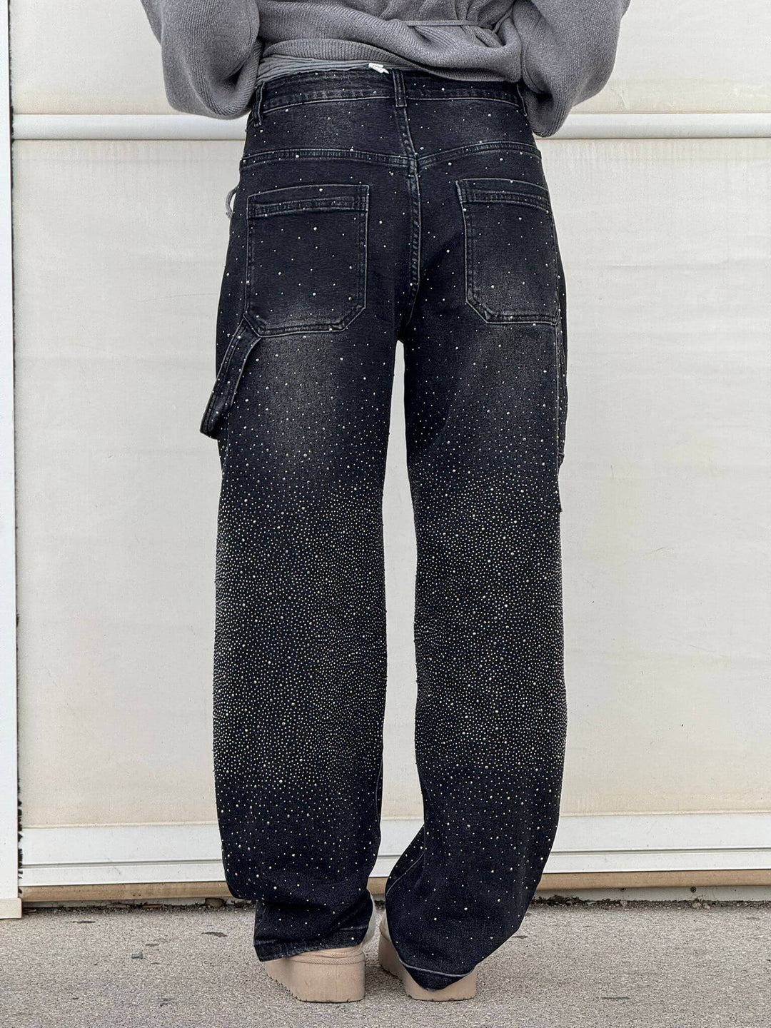 Jean Cargo Femme Taille Haute à Jambes Larges