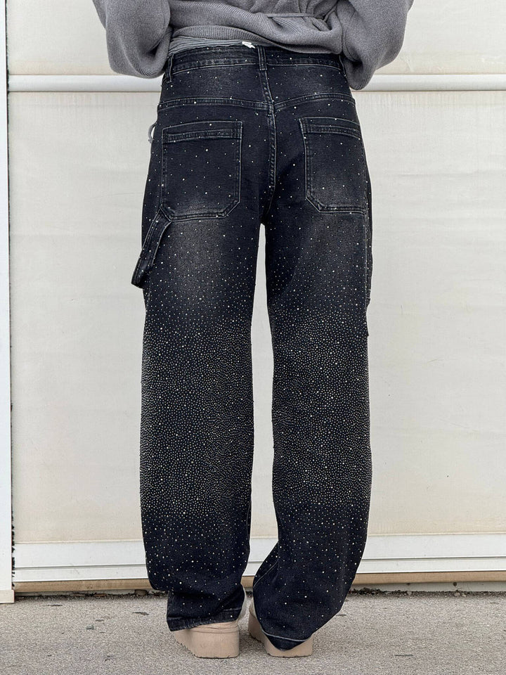 Jean Cargo Femme Taille Haute à Jambes Larges