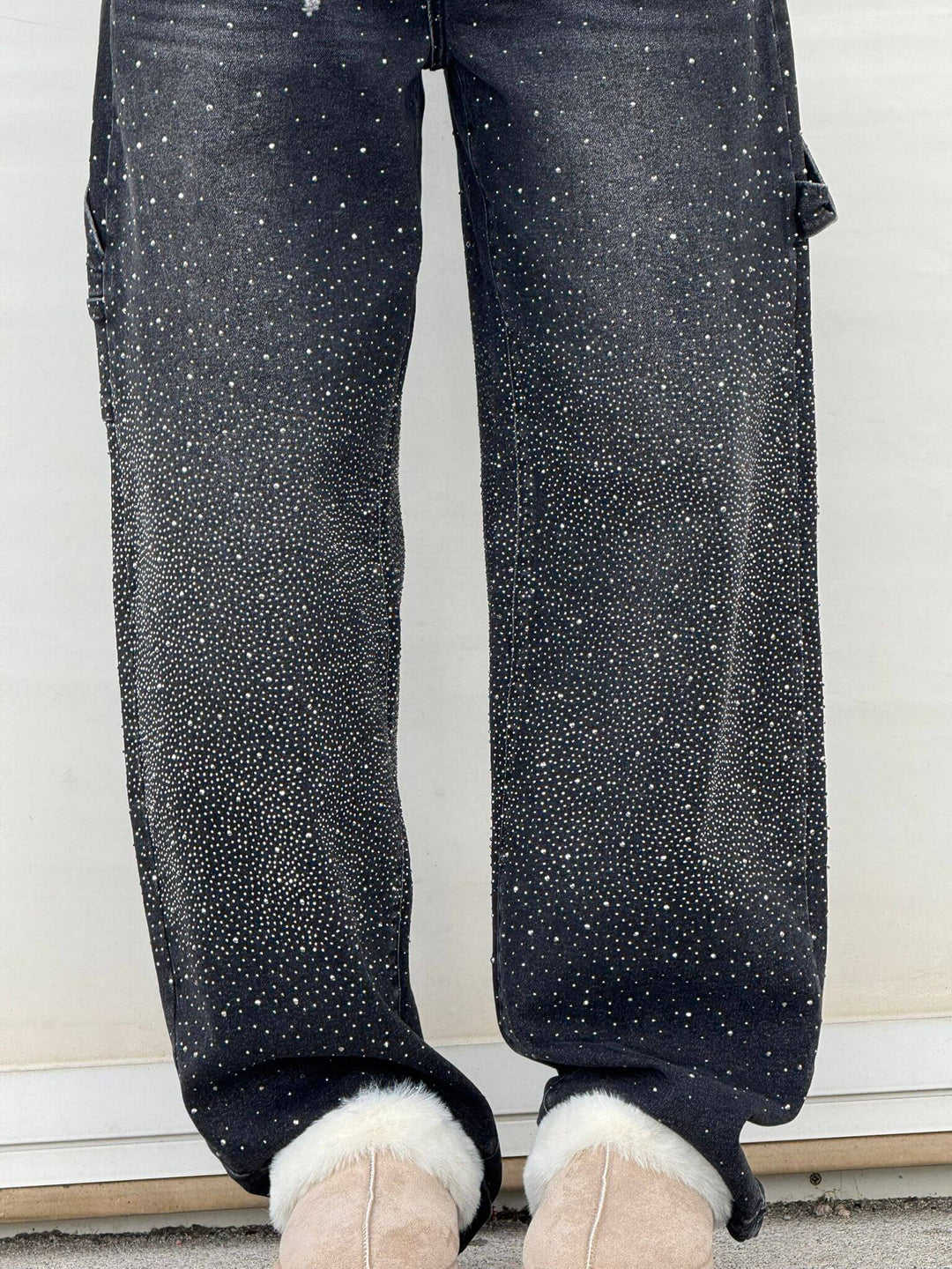 Jean Cargo Femme Taille Haute à Jambes Larges