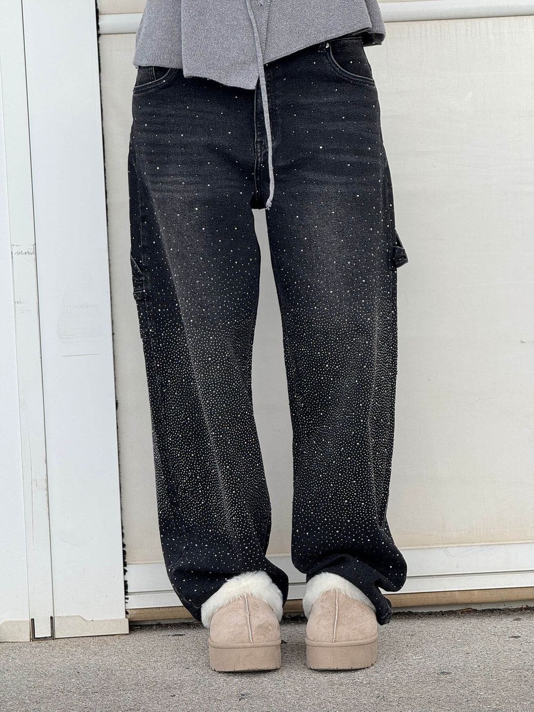 Jean Cargo Femme Taille Haute à Jambes Larges