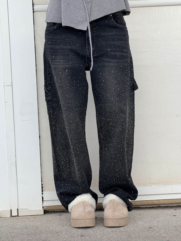 Jean Cargo Femme Taille Haute à Jambes Larges