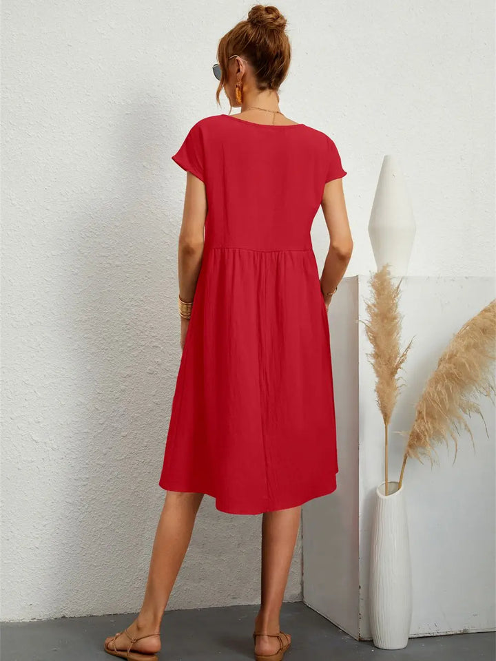 Robe Décontractée Fluide avec Poches pour Femme