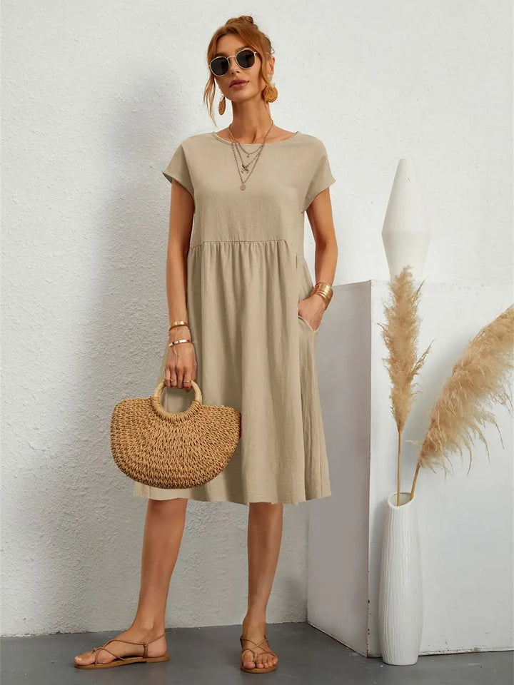 Robe Décontractée Fluide avec Poches pour Femme