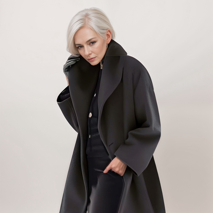 Manteau Long Élégant pour Femme à Col Oversize