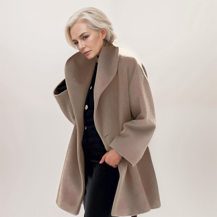 Manteau Long Élégant pour Femme à Col Oversize