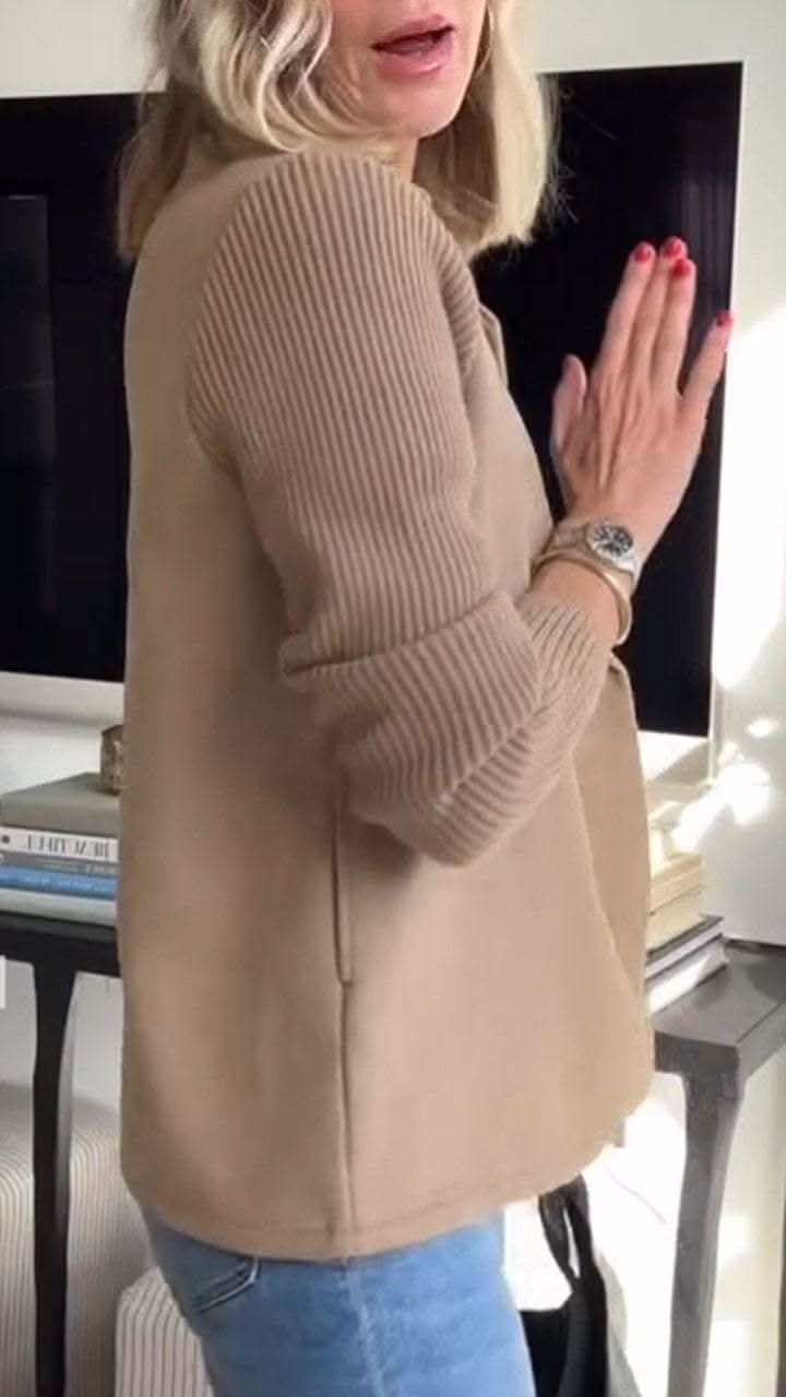 Blazer da donna doppiopetto con maniche in maglia