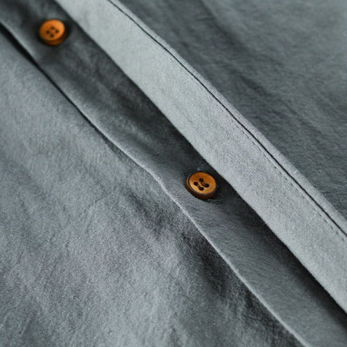 Camicia casual da uomo con colletto alla coreana