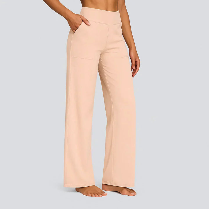 High-Waisted Wide-Leg Women's Pants with Pockets