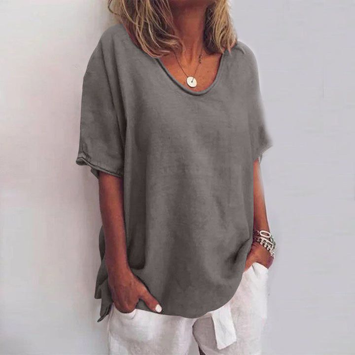 T-shirt Oversize Décontracté à Col Rond pour Femme