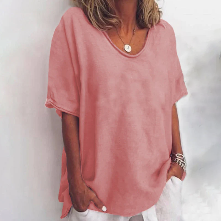 T-shirt Oversize Décontracté à Col Rond pour Femme