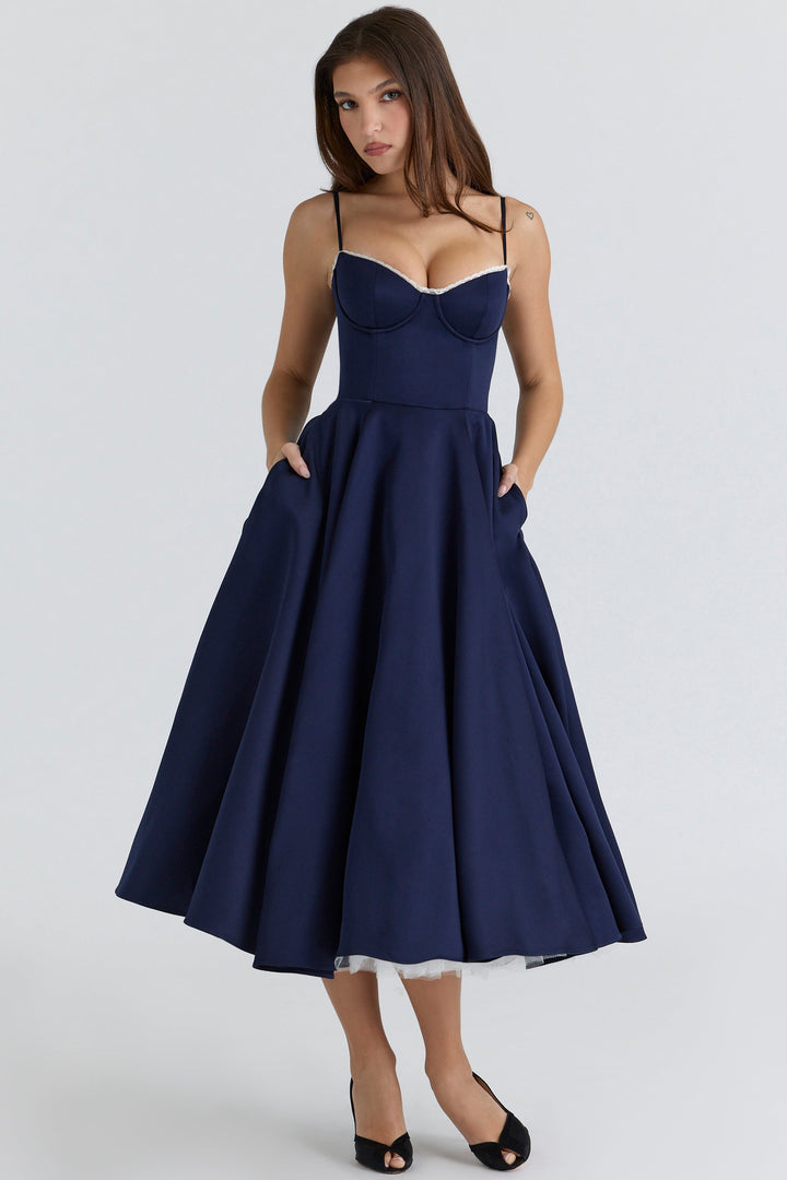 Women's Vintage Sleeveless A-Line Midi Dress