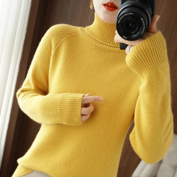 Jersey de mujer con cuello alto y corte cómodo