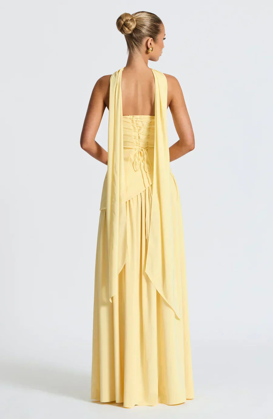 Abito Maxi Asimmetrico Donna Senza Spalline con Spacco