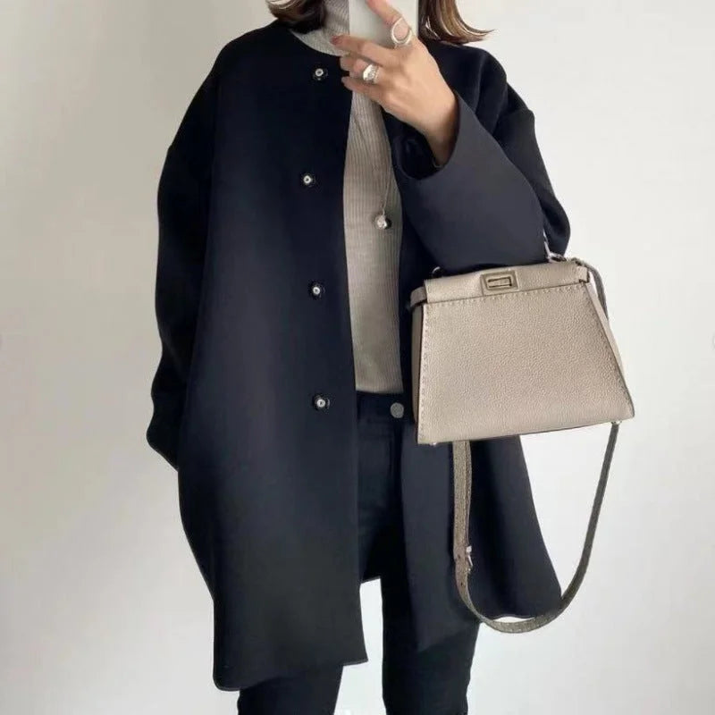 Dlouhý oversize kabát pro elegantní ženy