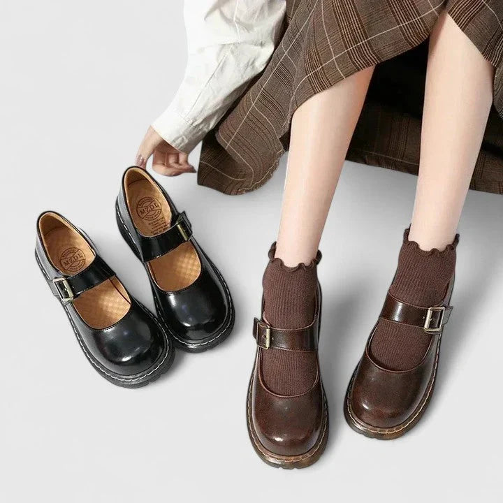 Scarpe Mary Jane da donna con plateau e tacchi spessi