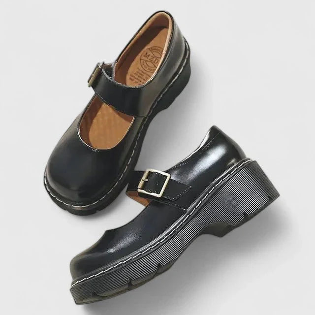 Scarpe Mary Jane da donna con plateau e tacchi spessi