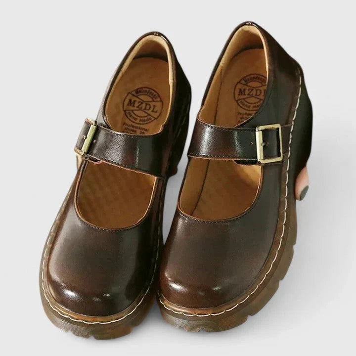 Scarpe Mary Jane da donna con plateau e tacchi spessi