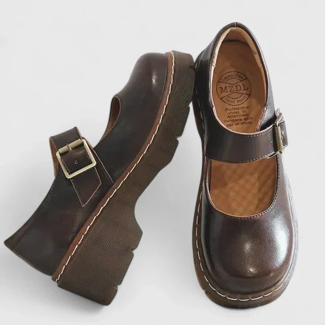 Scarpe Mary Jane da donna con plateau e tacchi spessi