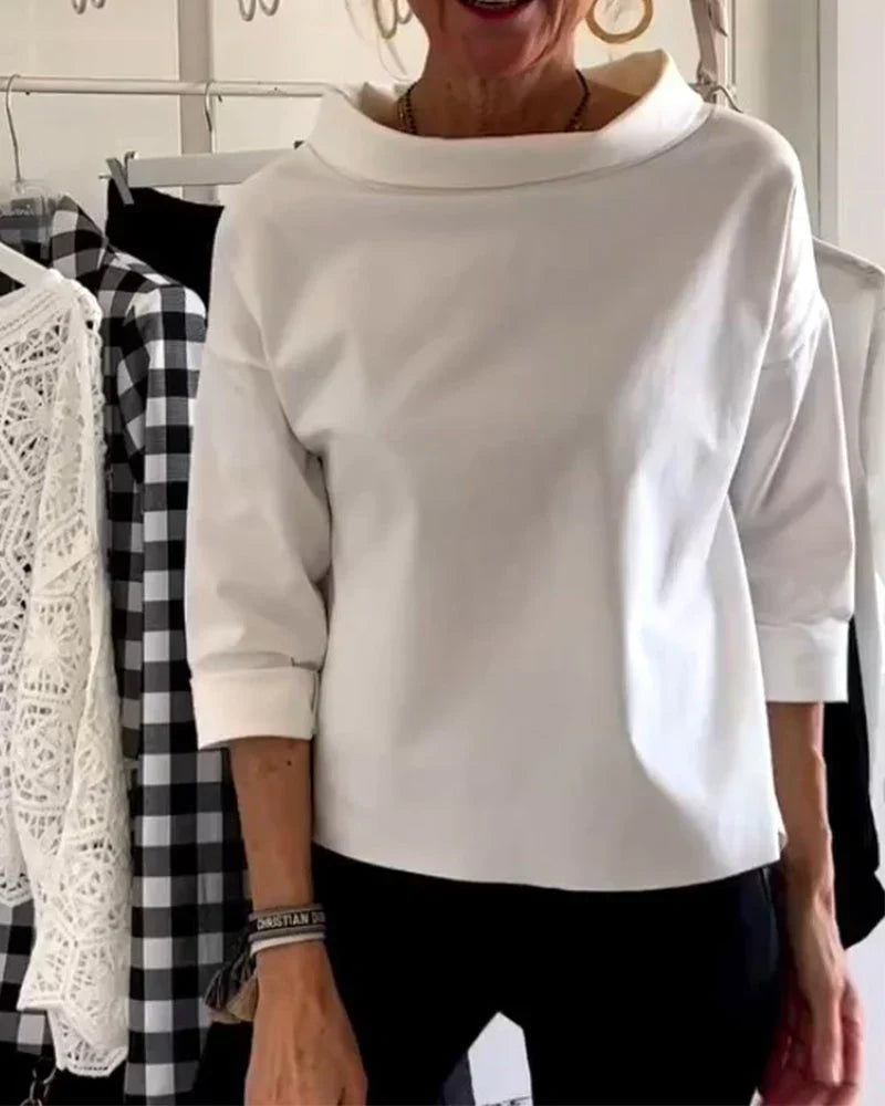 Haut Femme à Col Bateau et Manches 3/4