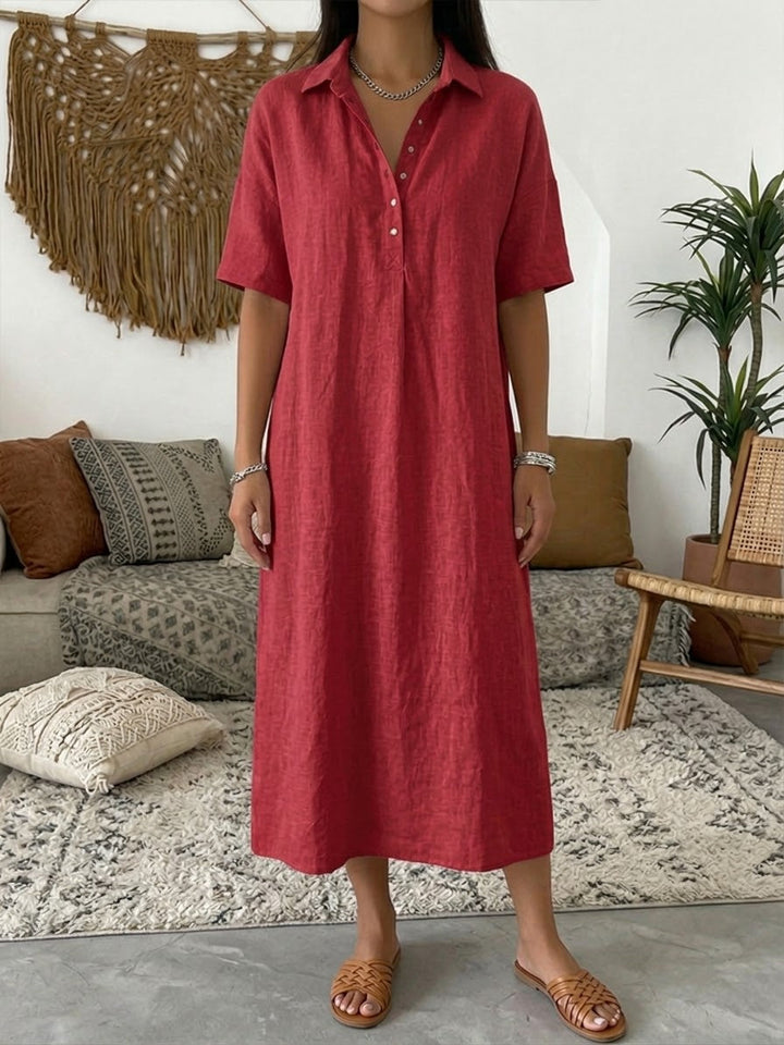 Vestido midi informal abotonado para mujer
