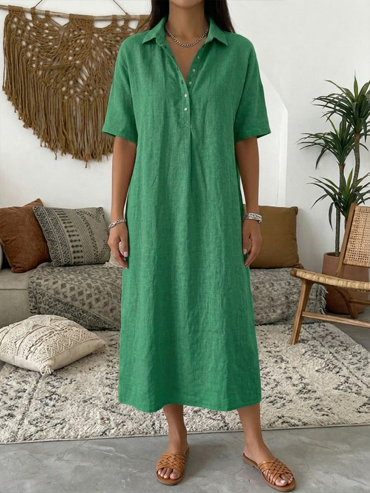 Vestido midi informal abotonado para mujer